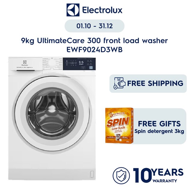 9kg UltimateCare 300 front load washer - EWF9024D3WB | Electrolux Singapore